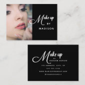 Moderne witte scriptfoto-make-up vet visitekaartje (Voorkant / Achterkant)