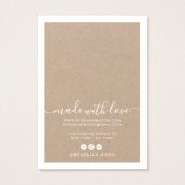 Moderne witte scriptkraft oorringkaart visitekaartje (Achterkant)