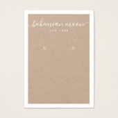 Moderne witte scriptkraft oorringkaart visitekaartje (Voorkant)