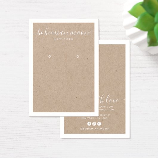 Moderne witte scriptkraft oorringkaart visitekaartje (Bureau)