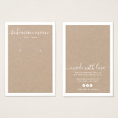 Moderne witte scriptkraft oorringkaart visitekaartje (Voorkant /achterkant)