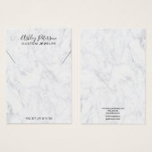 Moderne witte sierjuwelen ketting visitekaartje (Voorkant /achterkant)