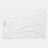 Moderne witte sjabloon, zwart script theedoek (Horizontaal)