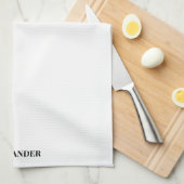 Moderne witte sjabloon, zwart script theedoek (Quarter Fold)