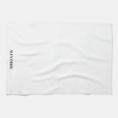 Moderne witte sjabloon, zwart script theedoek (Horizontaal)