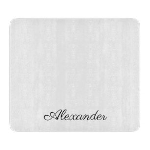 Moderne witte sjabloon, zwarte keuken voor Manuscr Snijplank