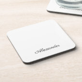 Moderne witte sjabloon, zwarte Manuscript Keuken K Bier Onderzetter (Linkerzijde)