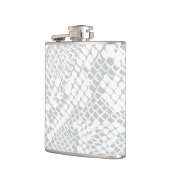 Moderne witte slangenhuid print kolf heupfles