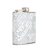 Moderne witte slangenhuid print kolf heupfles