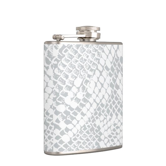 Moderne witte slangenhuid print kolf heupfles (Rechts)