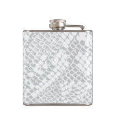 Moderne witte slangenhuid print kolf heupfles