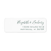 Moderne Witte Smaragdgroen Schrift Retouradres Etiket (Voorkant)