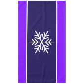 Moderne Witte Sneeuwvlok Navy Heldere Paarse Strep Tafelkleed (Voorkant)