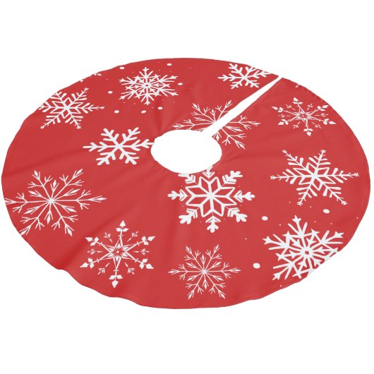 Moderne Witte Sneeuwvlokken  Kerstboom Rok (Gekanteld)