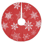 Moderne Witte Sneeuwvlokken  Kerstboom Rok (Voorkant)