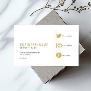 Moderne witte social media gouden iconen visitekaartje