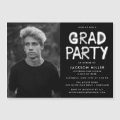 Moderne Witte Spuitverf Foto Graduation Party Magnetische Uitnodiging (Voorkant)
