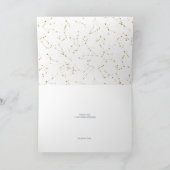 Moderne witte sterren op trendy grijze Kerstmis Feestdagen Kaart (Binnen)