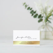 Moderne, witte, stijlvolle, goudkleurige vormgevin visitekaartje (Staand voorkant)