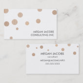 Moderne witte Stippen met Faux-geborsteld goudkleu Visitekaartje (Voorkant / Achterkant)