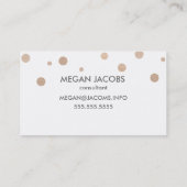 Moderne witte Stippen met Faux-geborsteld goudkleu Visitekaartje (Achterkant)