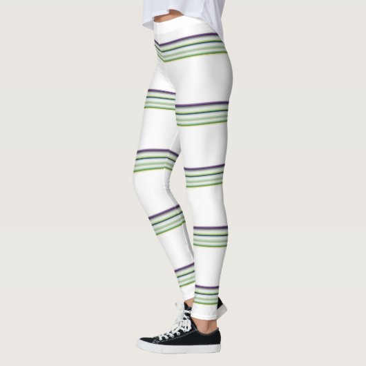 moderne witte strepen bevestigen leggings (Links)