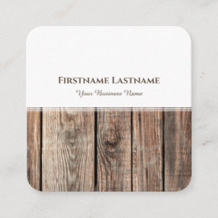 Moderne witte strepen hout interieurdesign elegant vierkante visitekaartje
