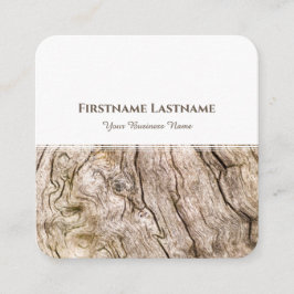 Moderne witte strepen houtnerf interieur ontwerp vierkante visitekaartje