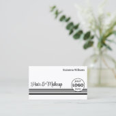 Moderne witte strepen met Logo en foto Visitekaartje (Staand voorkant)