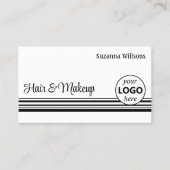 Moderne witte strepen met Logo Professional Visitekaartje (Voorkant)