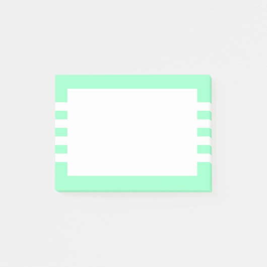 Moderne witte strepen mintgroen post-it® notes (Voorkant)