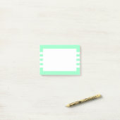 Moderne witte strepen mintgroen post-it® notes (Op bureau)