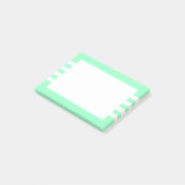 Moderne witte strepen mintgroen post-it® notes (Schuin)