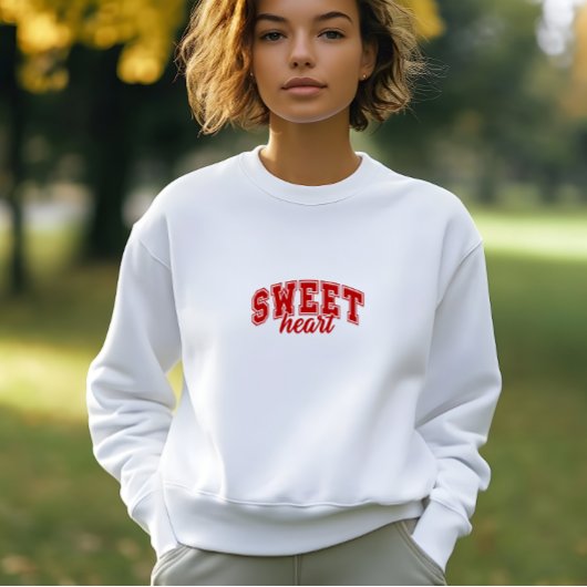 Moderne Witte Sweet Heart Print Vrouw Trui