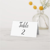 Moderne witte-tafelnummer trouwplaatskaart plaatskaartje (Voorkant)