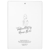 Moderne witte tatoeage ART studio script typografi Klembord (Achterkant)