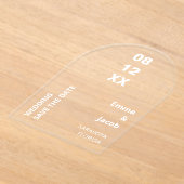 Moderne witte tekst Save the Date Acryl Uitnodigin Acryl Uitnodigingen (Laagn)