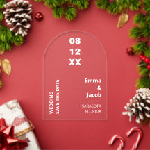 Moderne witte tekst Save the Date Acrylenen uitnod