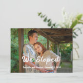 Moderne witte tekst We ontwikkelden foto aankondig Kaart (Staand voorkant)