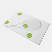 Moderne witte tennisracket bal vloerdeurmat deurmat (Schuin)