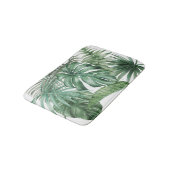 Moderne witte tropische monstera laat een patroon badmat (Gekanteld)