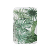Moderne witte tropische monstera laat een patroon badmat (Voorkant Verticaal)
