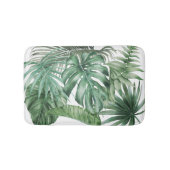 Moderne witte tropische monstera laat een patroon badmat (Voorkant)