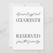 Moderne Witte Trouwen Gereserveerde Tafel Tent Sig Kaart (Voorkant)