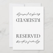 Moderne Witte Trouwen Gereserveerde Tafel Tent Sig Kaart (Voorkant)