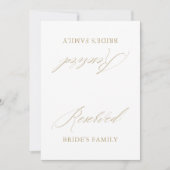 Moderne Witte Trouwen Gereserveerde Tafel Tent Sig Kaart (Voorkant)