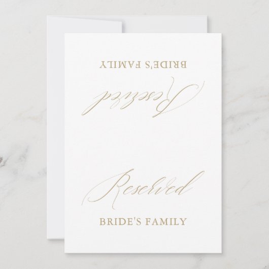 Moderne Witte Trouwen Gereserveerde Tafel Tent Sig Kaart (Voorkant)