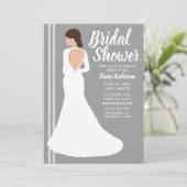 Moderne Witte Trouwjurk Bling Bruidsfeest Kaart (Staand voorkant)
