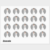 Moderne Witte Trouwjurk Bling Bruidsfeest Ronde Sticker (Vel)