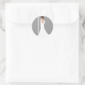 Moderne Witte Trouwjurk Bling Bruidsfeest Ronde Sticker (Tas)